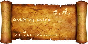 Andódy Anita névjegykártya