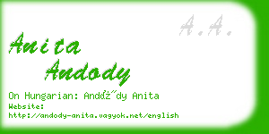 anita andody business card